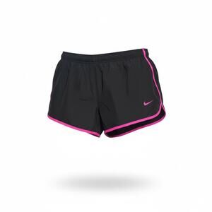 Nike Girls Black Athletic Running Shorts Pink Trim Youth Size Small